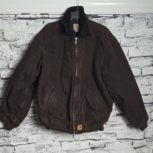 XL Vintage Carhartt Santa Fe Dark Brown Canvas Quilted Coat Jacket